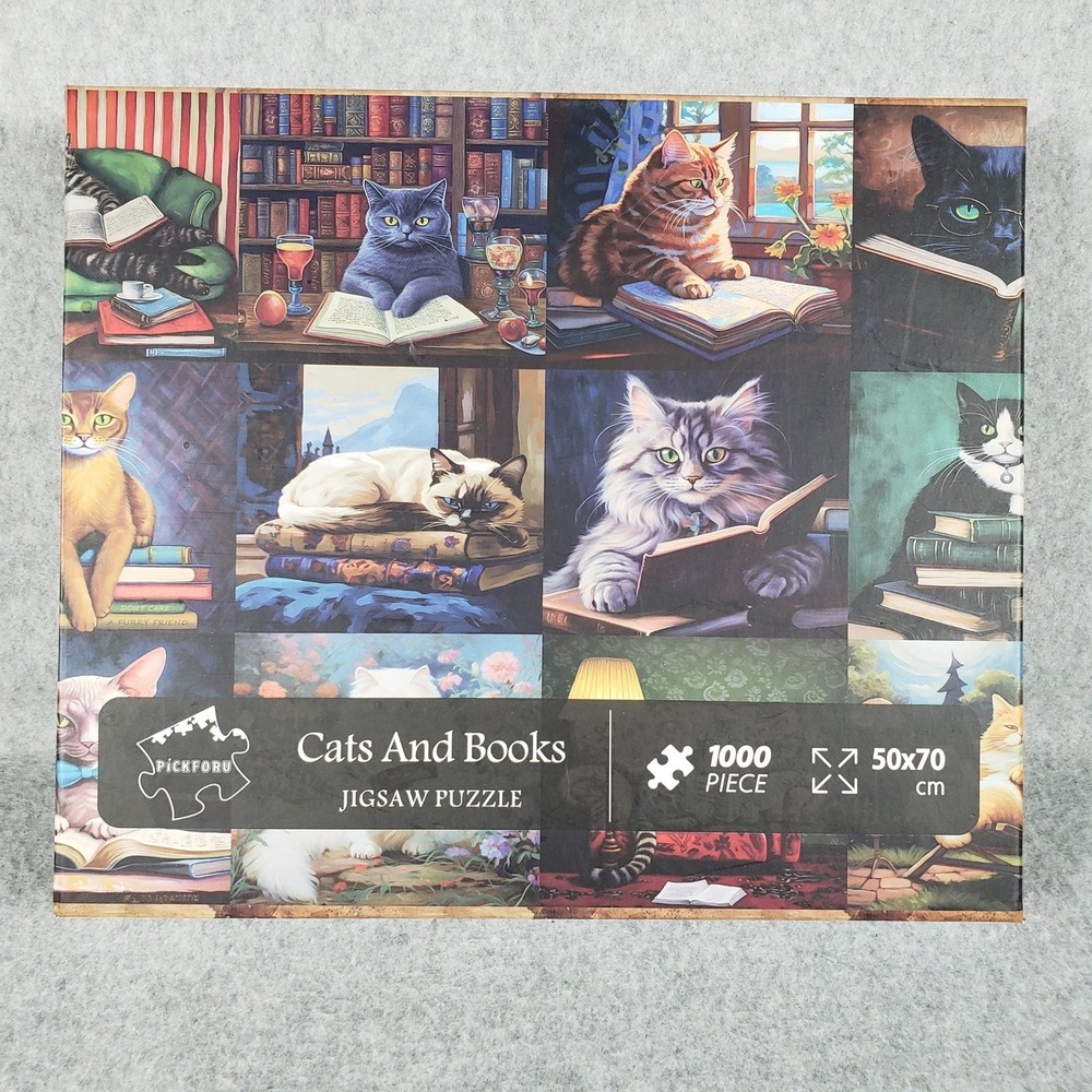 Pickford Cats And Books‎ Jigsaw Puzzle 1000 Piece 50x70cm Cat Lover Gift